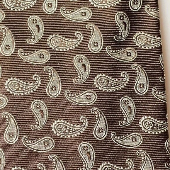 Brooks Brothers Paisley Silk Tie Brown - Picture 2 of 7